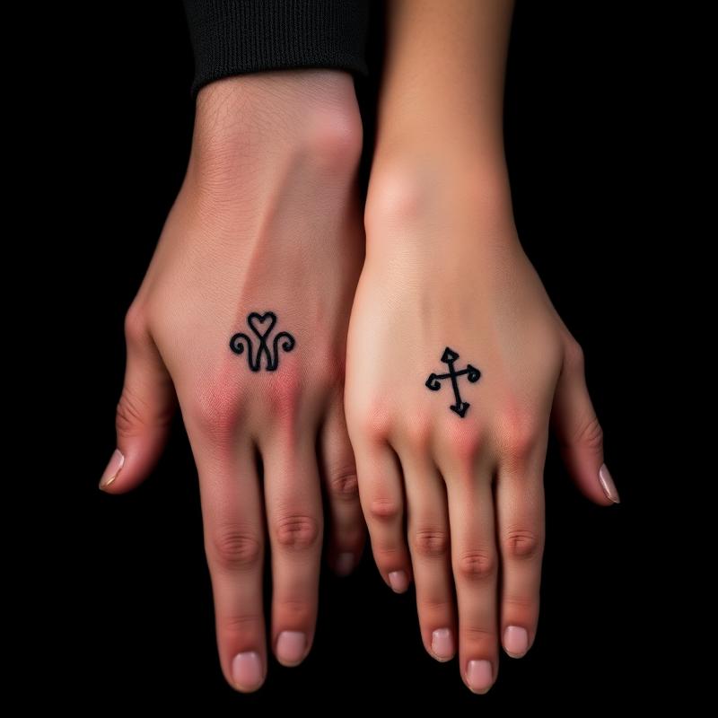 Couple matching hand tattoos Coimbatore