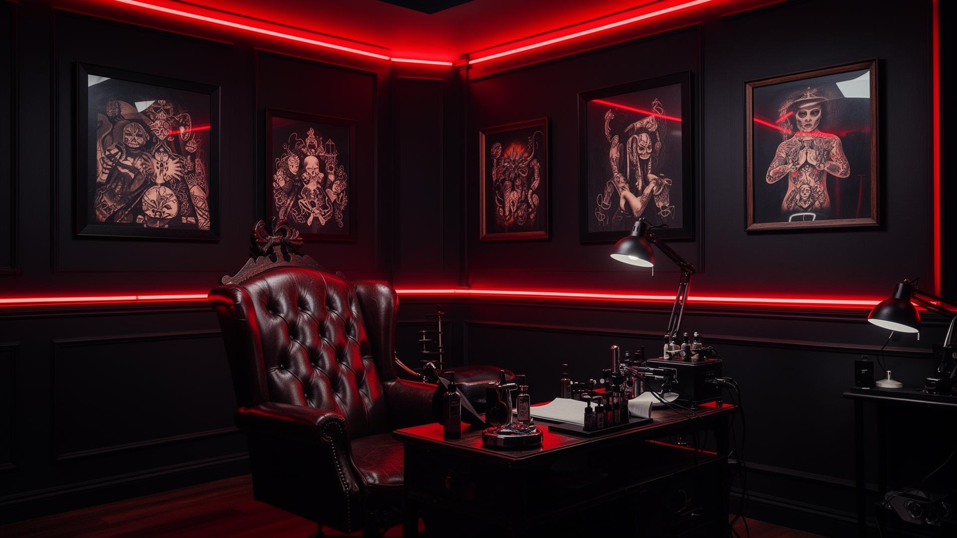 Premium tattoo studio interior in Peelamedu Coimbatore